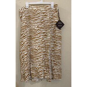 Ava & Viv Brown and White Zebra Print Skirt